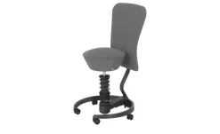 Aeris Drehhocker mit Lehne Swopper  | Grau, Schwarz, Federbein Standard (für Körpergewicht von 50-120 kg)