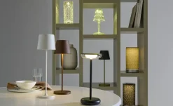 Akku LED-Tischleuchte taupe | Grau | Möbel Höffner