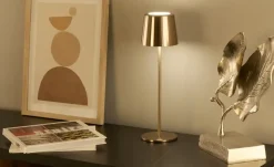 Akku-Tischleuchte | Kupferfarben | Möbel Höffner