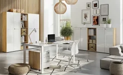 Aktenschrank GW-Monteria | 196 cm, Eiche (Nachbildung), Weiß