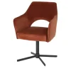 Armlehnstuhl drehbar Albert | Rostrot, Rotbraun, Schwarz