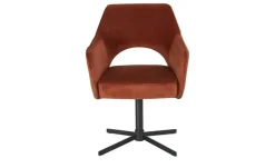Armlehnstuhl drehbar Albert | Rostrot, Rotbraun, Schwarz