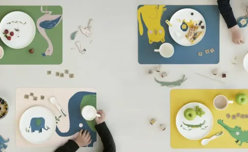 ASA SELECTION Platzset Kids | Rosa, Grau, Grün