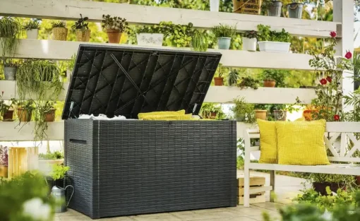 Aufbewahrungsbox Java | Graphit, Rattan (Nachbildung)