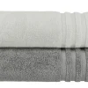 Badetuch (100 x 150cm), 2er Set Anthrazit-Hellgrau Soft Cotton