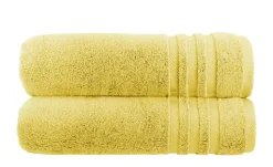 Badetuch (100 x 150cm), 2er-Set Gelb Soft Cotton