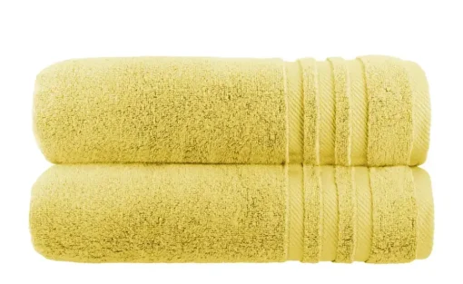 Badetuch (100 x 150cm), 2er-Set Gelb Soft Cotton