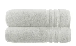 Badetuch (100 x 150cm), 2er-Set Hellgrau Soft Cotton