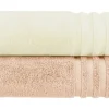 Badetuch (100 x 150cm), 2er-Set Hellorange-Creme Soft Cotton