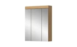 Badezimmerspiegelschrank SCHLOONSEE, Breite 60cm, 3 Spiegeltüren, 9 Fächer, 6 Einlegeböden, in verschiedenen Farben erhältlich, Badmöbel, Spiegel, Badschrank, Bad Schloonsee | Eiche Artisan (Nachbildung)