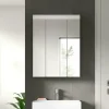 Badezimmerspiegelschrank SCHLOONSEE, Breite 60cm, 3 Spiegeltüren, 9 Fächer, 6 Einlegeböden, in verschiedenen Farben erhältlich, Badmöbel, Spiegel, Badschrank, Bad Schloonsee | Weiß