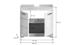 Badmöbel-Set SCHLOONSEE, 3 teilig, bestehend aus: Hochschrank, Waschbeckenunterschrank, Spiegelschrank Schloonsee | Weiß