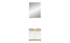 Badmöbel-Set SCHLOONSEE, 2 teilig, bestehend aus: Waschbeckenunterschrank, Spiegel, in verschiedenen Farben erhältlich, Badmöbel, Kombination, Badezimmer Schloonsee | Eiche Sonoma (Nachbildung), Weiß, hochglanz