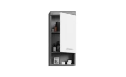 Badmöbel-Set SCHLOONSEE, 4 teilig, bestehend aus: Waschbeckenunterschrank, Spiegelschrank, Unterschrank, Hängeschrank Schloonsee | Weiß, hochglanz