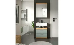 Badmöbel-Set SCHLOONSEE, 2 tlg., bestehend aus: Waschbeckenunterschrank, Spiegelschrank, in verschiedenen Farben erhältlich, Badmöbel, Kombination, Badezimmer Schloonsee | Eiche Artisan (Nachbildung), Salbeigrün