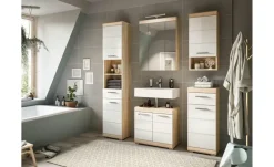 Badmöbel-Set SCHLOONSEE, 2 tlg., bestehend aus: Waschbeckenunterschrank, Spiegelschrank, in verschiedenen Farben erhältlich, Badmöbel, Kombination, Badezimmer Schloonsee | Eiche Sonoma (Nachbildung)