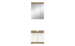 Badmöbel-Set WALDSEE, 2 tlg., bestehend aus: Waschbeckenunterschrank, Spiegelschrank, in verschiedenen Farben erhältlich, Badmöbel, Kombination, Badezimmer Waldsee