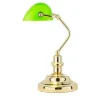 Banker-Lampe messing mit grünem Schirm