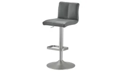 Barhocker  Leder MyTina | Anthrazit, verchromt matt