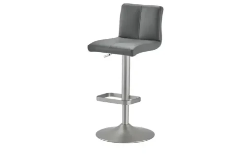 Barhocker  Leder MyTina | Anthrazit, verchromt matt