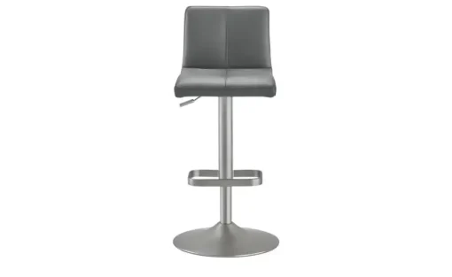 Barhocker  Leder MyTina | Anthrazit, verchromt matt