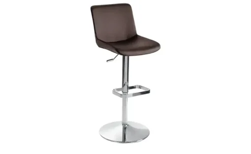 Barhocker  Leder MyTina | Braun, verchromt glänzend