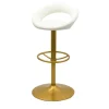 Barhocker Lederlook Holger | Weiß, Goldfarben | Höffner
