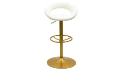 Barhocker Lederlook Holger | Weiß, Goldfarben | Höffner