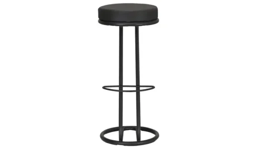 Barhocker Zeta | Schwarz, verchromt, lackiert, Schwarz