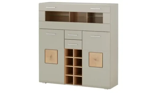 Barschrank Cortina | Grau, Eiche (Nachbildung)