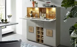 Barschrank Cortina | Grau, Eiche (Nachbildung)
