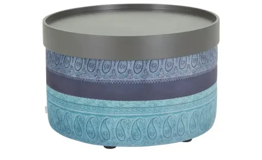 bassetti by SCHRÖNO Pouf aus Velours Tino | Blau