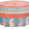 bassetti by SCHRÖNO Pouf aus Velours Tino | Blau, Orange