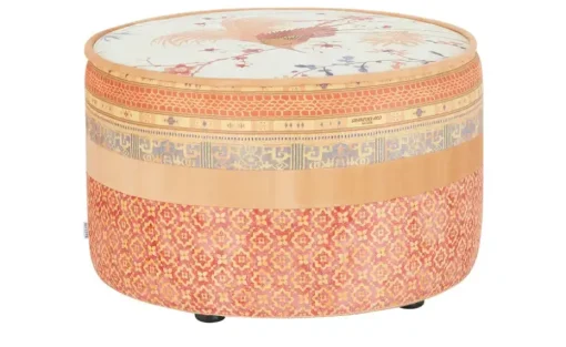 bassetti by SCHRÖNO Pouf aus Velours Tino | Orange