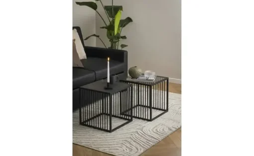 Beistelltisch Formiche | Schwarz, Marmoroptik | Höffner