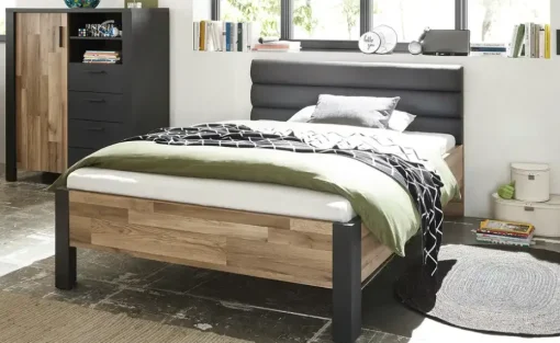 Bett Dallas | Eiche (Nachbildung), Graphit | Höffner