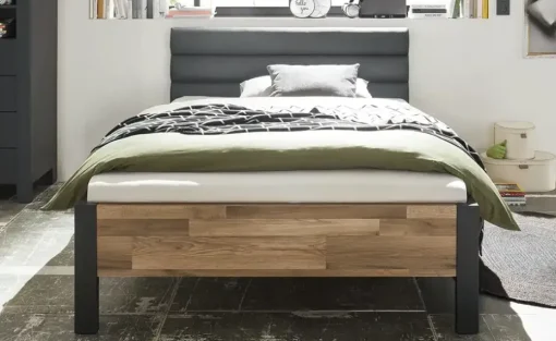 Bett Dallas | Eiche (Nachbildung), Graphit | Höffner