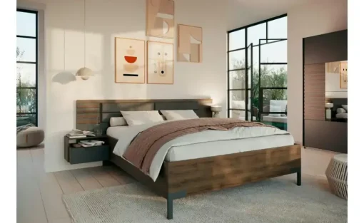 Bettanlage Bridgend | Basaltgrau, Dunkelgrau, 262 cm