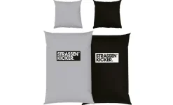 Bettwäsche-Set Strassenkicker | Grau, Schwarz, 200 cm