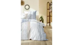 Biber Bettwäsche-Set | Blau, Braun, 200 cm | Höffner