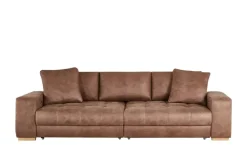 bobb Big Sofa cognac - Microfaser Caro | Mikrofaser in Leder-Optik, Cognacbraun