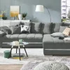 bobb Ecksofa Fancy-LED | Anthrazit, Flachgewebe