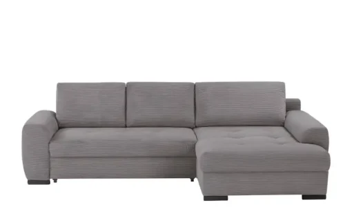 bobb Ecksofa in kuscheligem Cordstoff Soumia | rechts, Grau