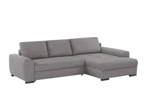 bobb Ecksofa in kuscheligem Cordstoff Soumia | rechts, Grau