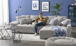 bobb Ecksofa  mit pflegeleichtem Bezugsstoff  Farina | Grau, rechts