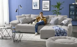 bobb Ecksofa  mit pflegeleichtem Bezugsstoff  Farina | Grau, rechts