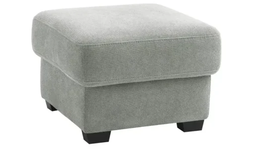 bobb Hocker mit Boxspringpolsterung Lisa de Luxe | Grau, Mikrofaser