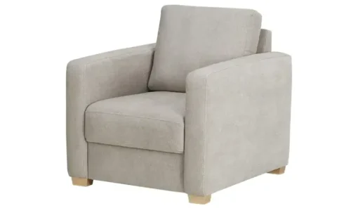 bobb Sessel mit Boxspringpolsterung Lisa de Luxe | Flachgewebe, Taupe