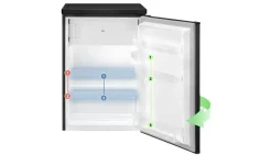 Bomann Kühlschrank KS 7251 sw | edelstahlfarben, Schwarz