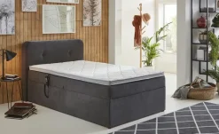 Boxbett elektrisch mit Stauraum Rutland | Grau, 100 cm